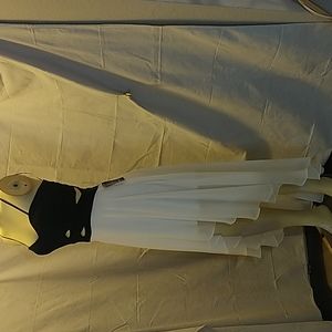 Special Occasion Black and White High Low Dress